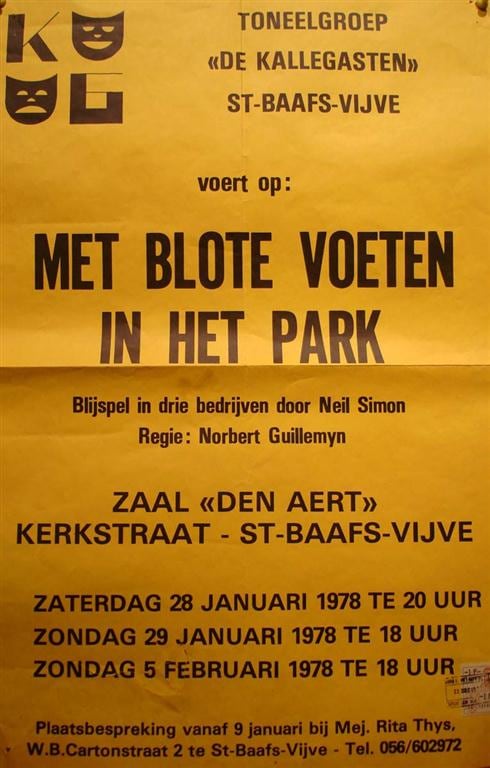 Affiche Blootvoets in het park