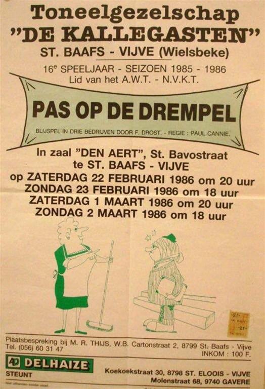 Affiche Pas op de drempel