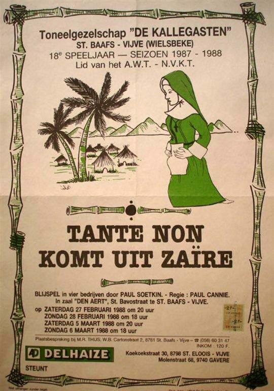 Affiche Tante non kom uit Zaïre