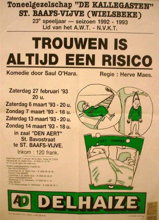 Affiche Trouwen is altijd een risico