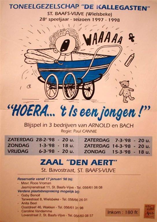 Affiche Hoera, 't is een jongen