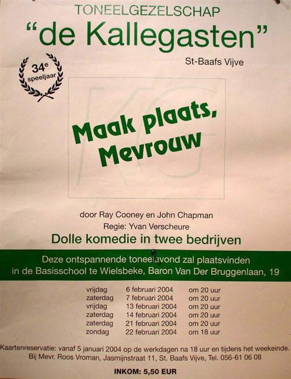 Affiche Maak plaats, mevrouw